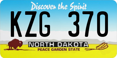 ND license plate KZG370