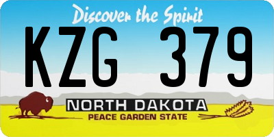 ND license plate KZG379