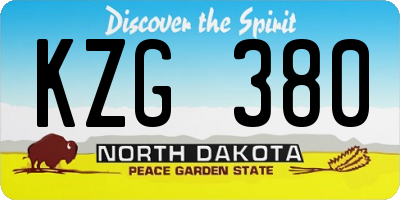 ND license plate KZG380