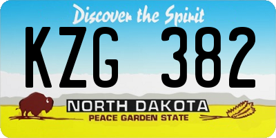 ND license plate KZG382