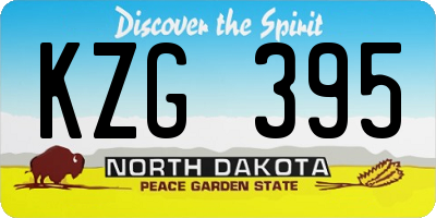 ND license plate KZG395