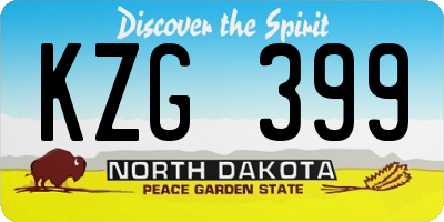 ND license plate KZG399