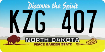 ND license plate KZG407