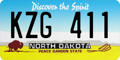 ND license plate KZG411