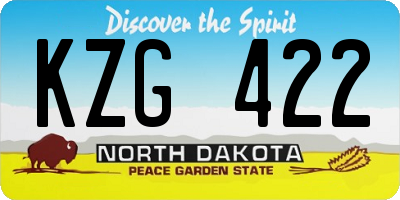 ND license plate KZG422
