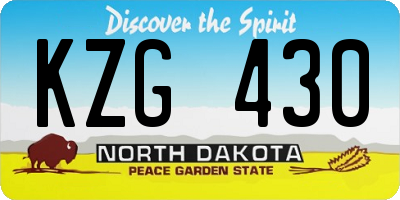 ND license plate KZG430