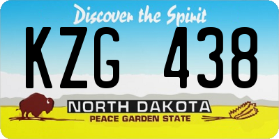 ND license plate KZG438