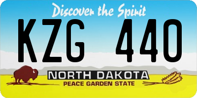 ND license plate KZG440