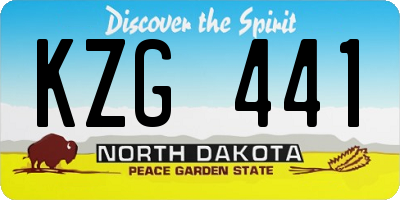 ND license plate KZG441
