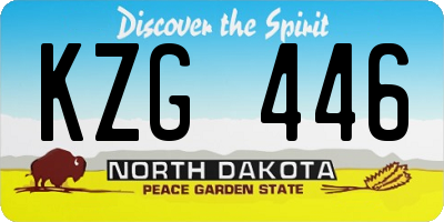 ND license plate KZG446