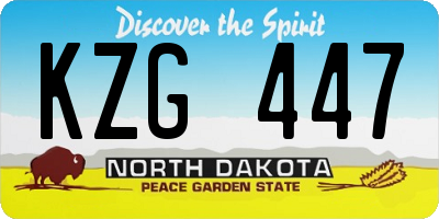 ND license plate KZG447