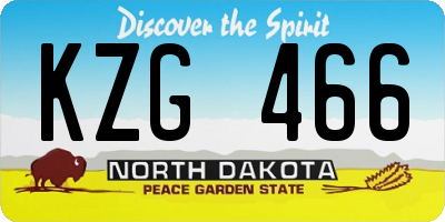 ND license plate KZG466