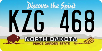 ND license plate KZG468