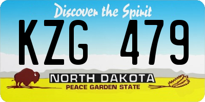 ND license plate KZG479