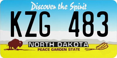 ND license plate KZG483