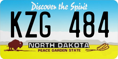 ND license plate KZG484
