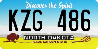 ND license plate KZG486