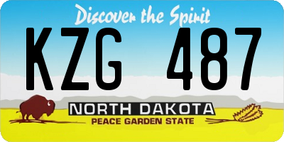 ND license plate KZG487
