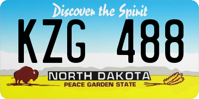 ND license plate KZG488