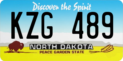 ND license plate KZG489