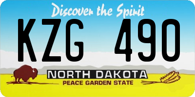 ND license plate KZG490