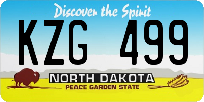 ND license plate KZG499