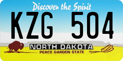 ND license plate KZG504