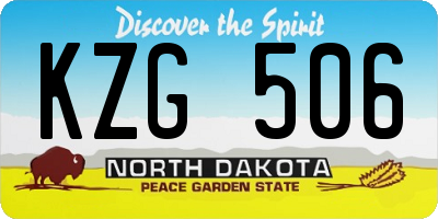 ND license plate KZG506