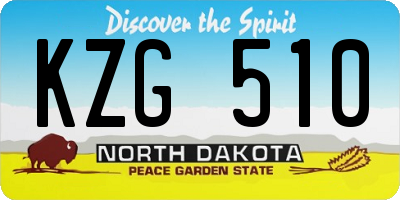 ND license plate KZG510