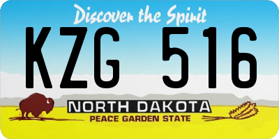 ND license plate KZG516