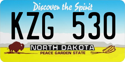 ND license plate KZG530