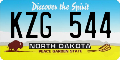 ND license plate KZG544