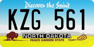 ND license plate KZG561