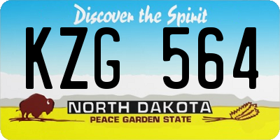ND license plate KZG564