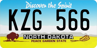 ND license plate KZG566