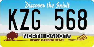 ND license plate KZG568