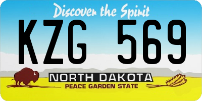 ND license plate KZG569