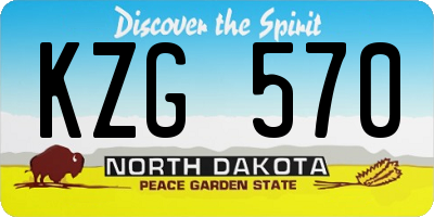 ND license plate KZG570