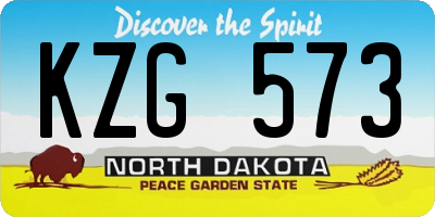 ND license plate KZG573