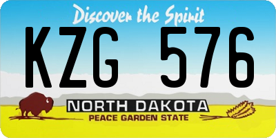 ND license plate KZG576