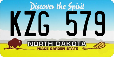 ND license plate KZG579