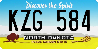 ND license plate KZG584