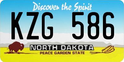 ND license plate KZG586