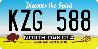ND license plate KZG588