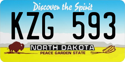 ND license plate KZG593