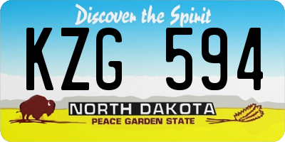 ND license plate KZG594