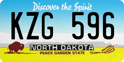 ND license plate KZG596