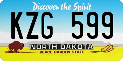 ND license plate KZG599