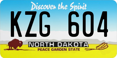 ND license plate KZG604