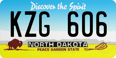 ND license plate KZG606